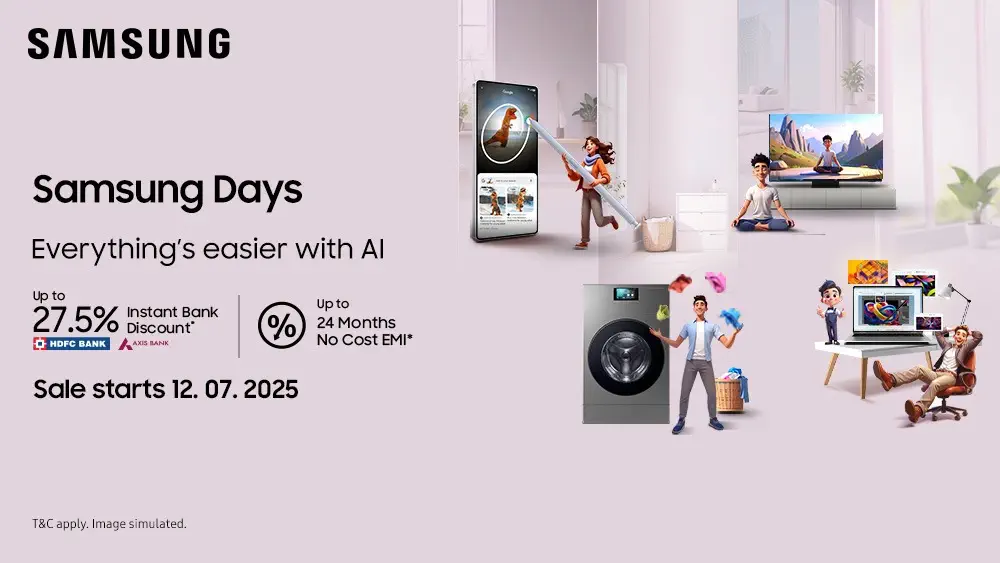 Samsung Days Sale Starts July 12: AI-Powered Tech at Unbeatable Prices