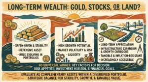 Gold, Stocks or Land: Where Should Long-Term Investors Put Their Money?