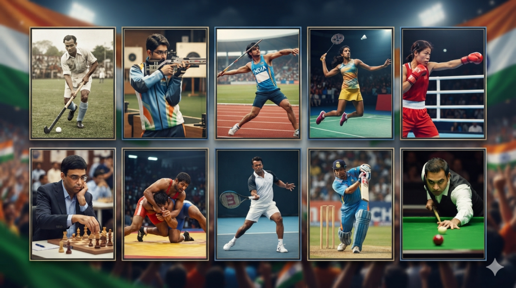 10 Indian sportspersons representing different sports on National Sports Day