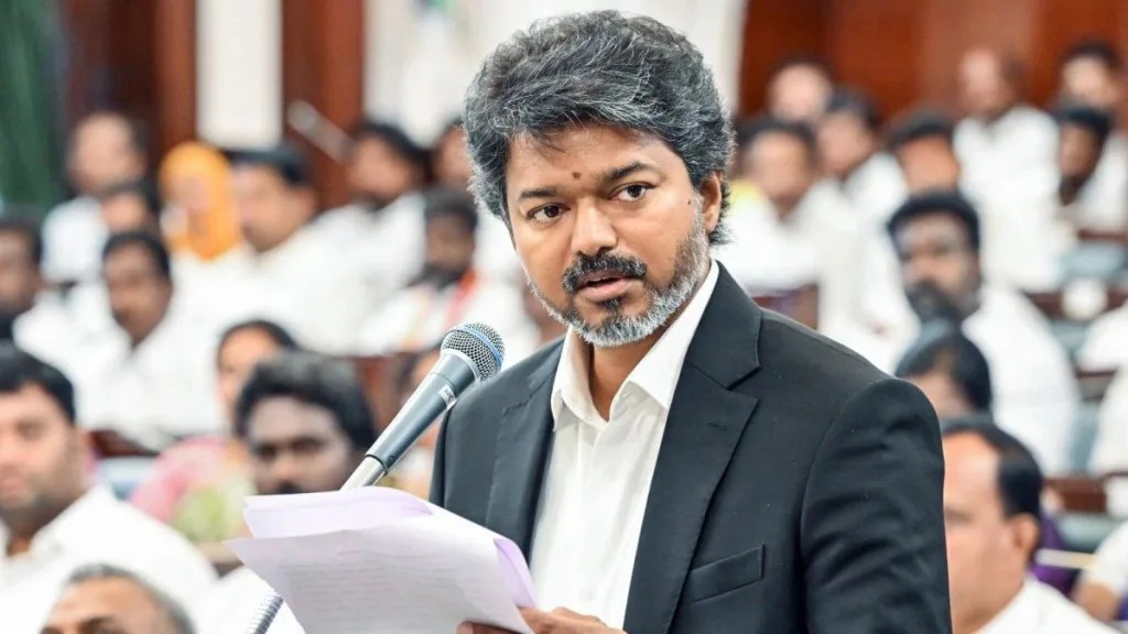 Vijay’s big welfare push: Free LPG cylinders, expanded bus travel schemes announced in Tamil Nadu Tamil Nadu Chief Minister C Joseph Vijay announcing new welfare schemes including free LPG cylinders and expanded free bus travel benefits.