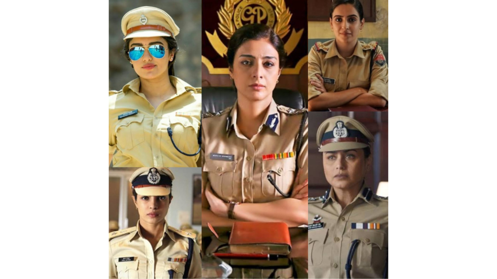Bollywood actresses portraying powerful police officers in khaki uniforms