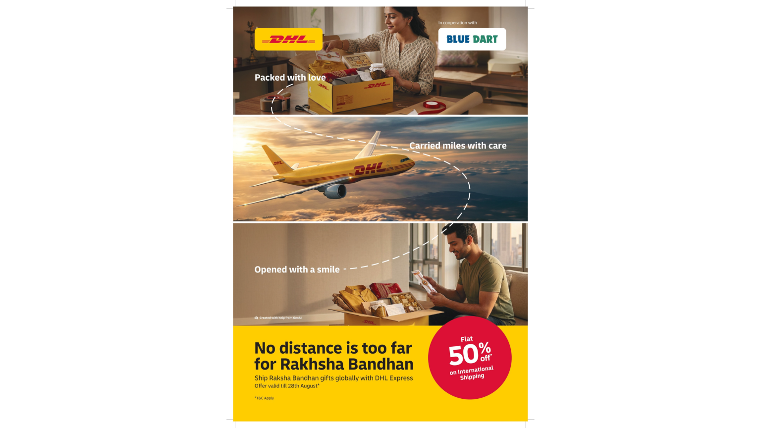 DHL Express Rakhi Express offer with 50% off on international shipments from India