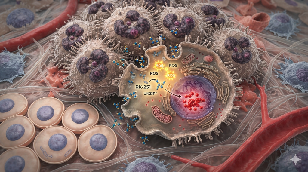 Smart cancer drug RK-251 activating inside cancer cells