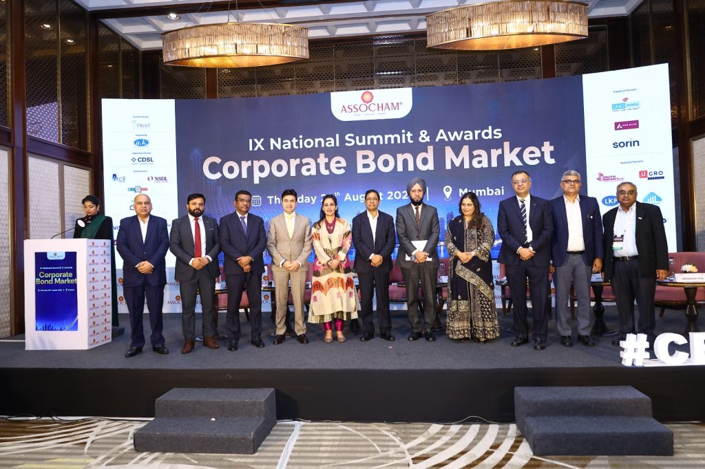 Ashish Jaiswal addressing the ASSOCHAM National Summit on strengthening India's corporate bond market.