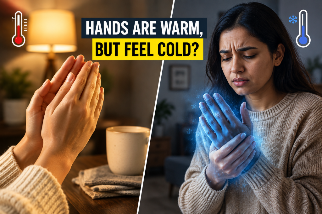 Why hands feel cold even when they are warm to touch
