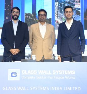 Announcement document detailing Glass Wall Systems India Limited IPO dates, price band, and share offer details.