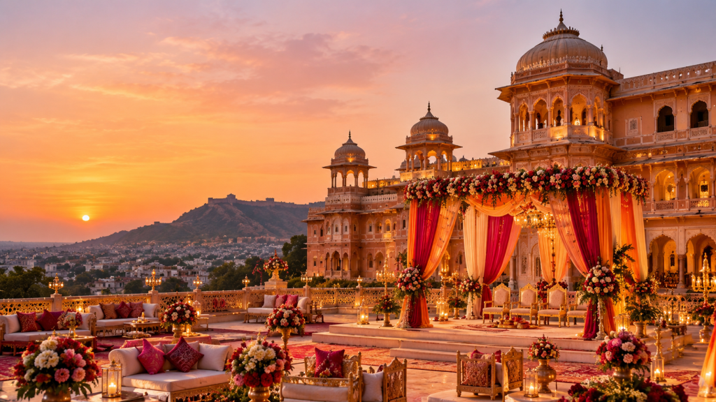 Jaipur’s royal palace architecture reflecting the city’s appeal as a destination wedding location in Rajasthan.