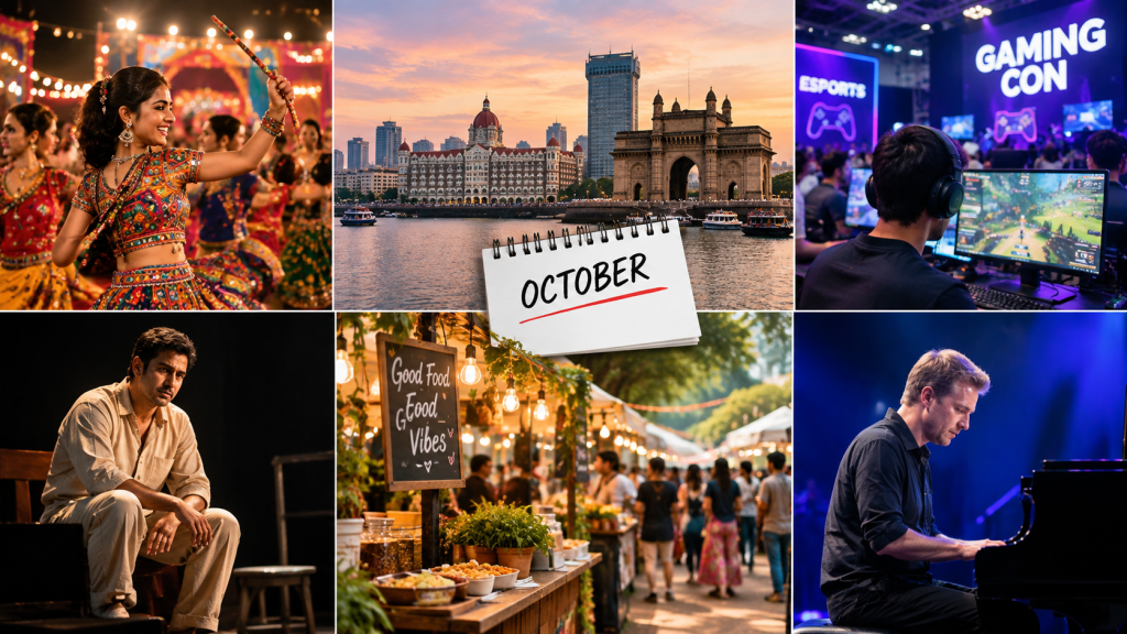 Mumbai events in October 2026 including theatre, gaming, live music and food festivals