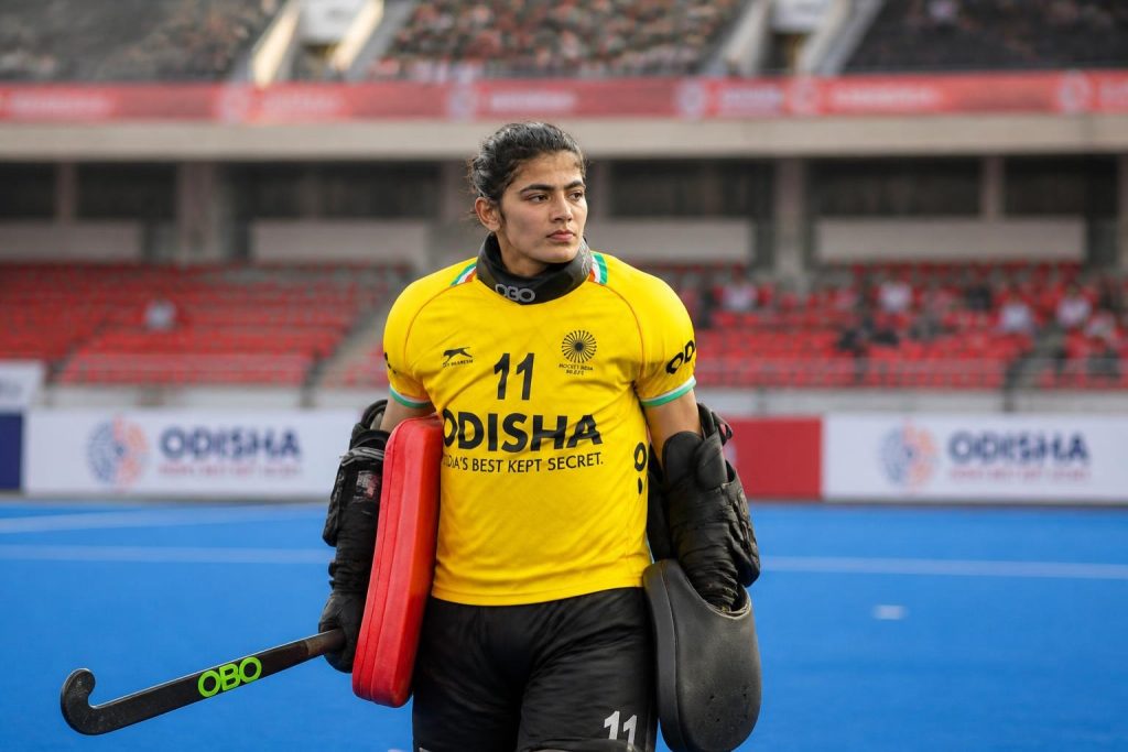 Savita Punia saves a penalty stroke against China as India wins the Asian Games women's hockey gold medal after 44 years.