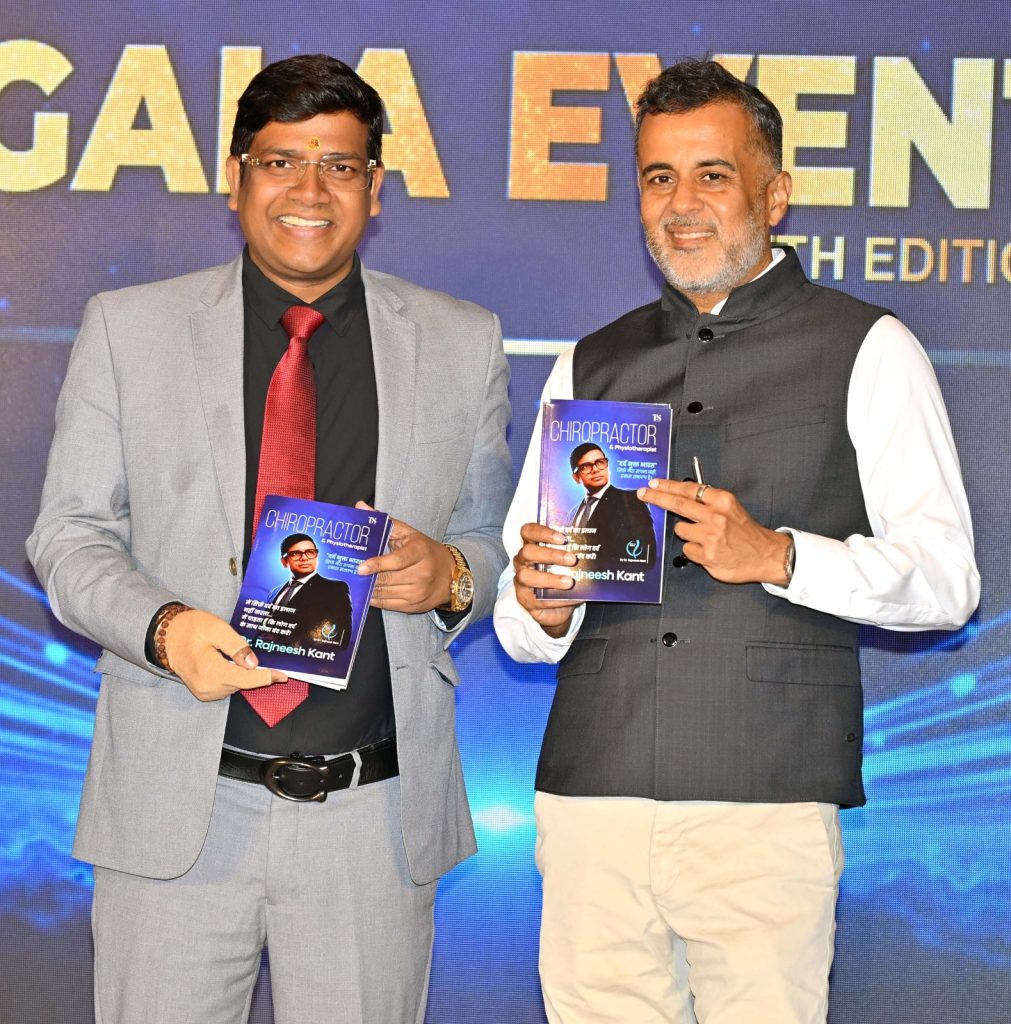 Chetan Bhagat at the Mumbai launch of Dr Rajneesh Kant’s book Chiropractor & Physiotherapist.
