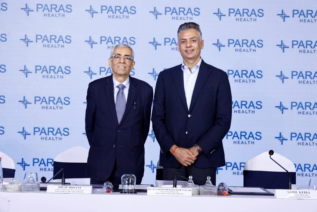 Paras Healthcare hospital building representing the company's upcoming ₹1,450 crore IPO